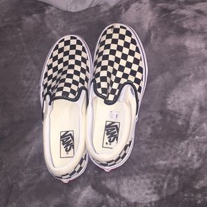 Checkered slip on vans